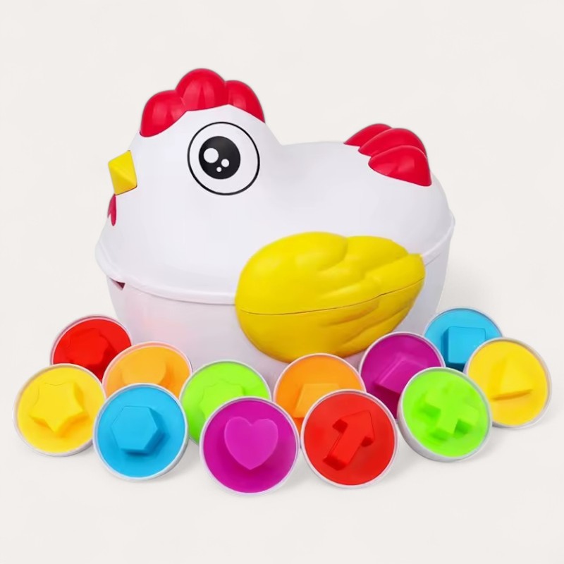 Chicken and geometric shapes according to Montessori