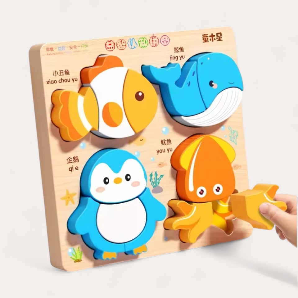 Montessori wooden puzzles