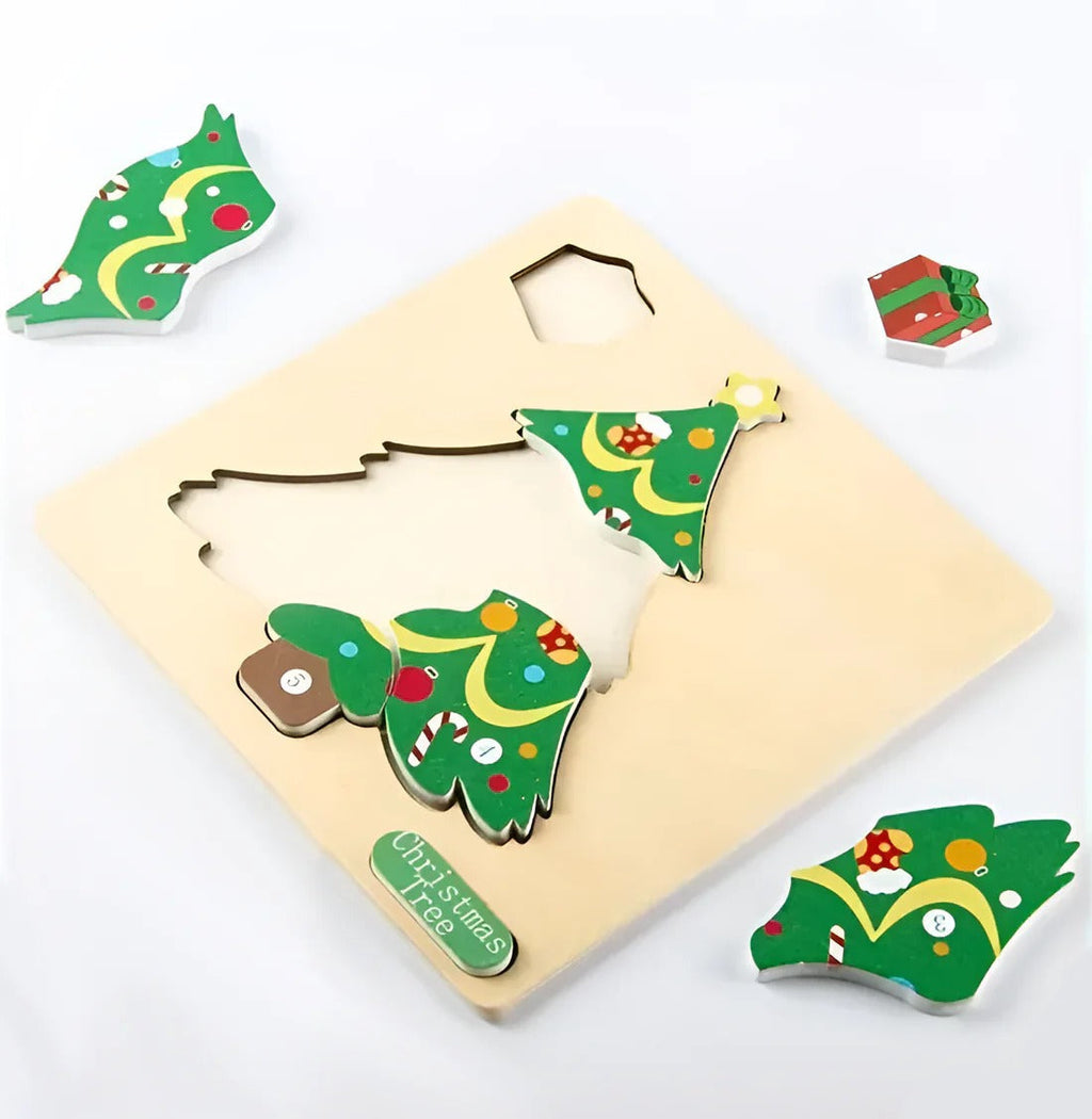 Set of 4 Montessori Christmas puzzles