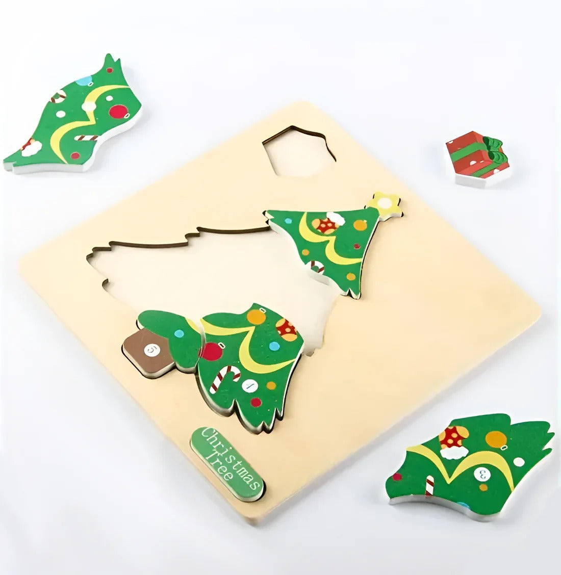 Set of 4 Montessori Christmas puzzles