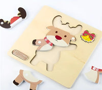 Set of 4 Montessori Christmas puzzles