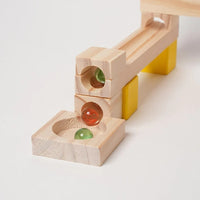 Montessori wooden marble run