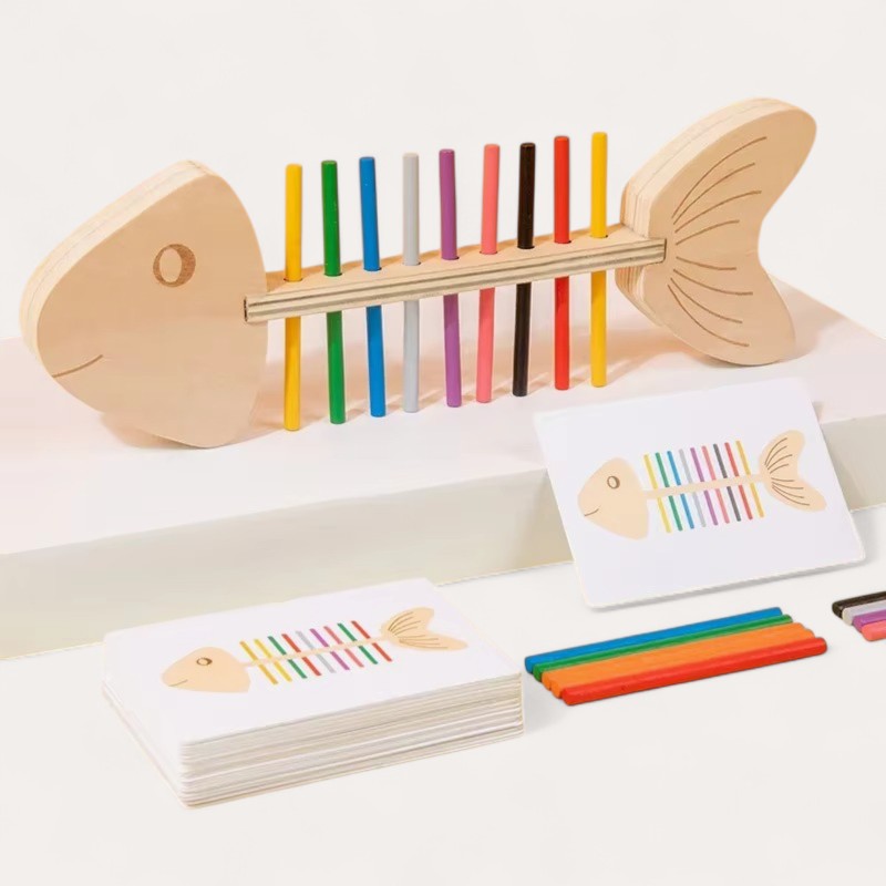 Montessori puzzle made from fish bones