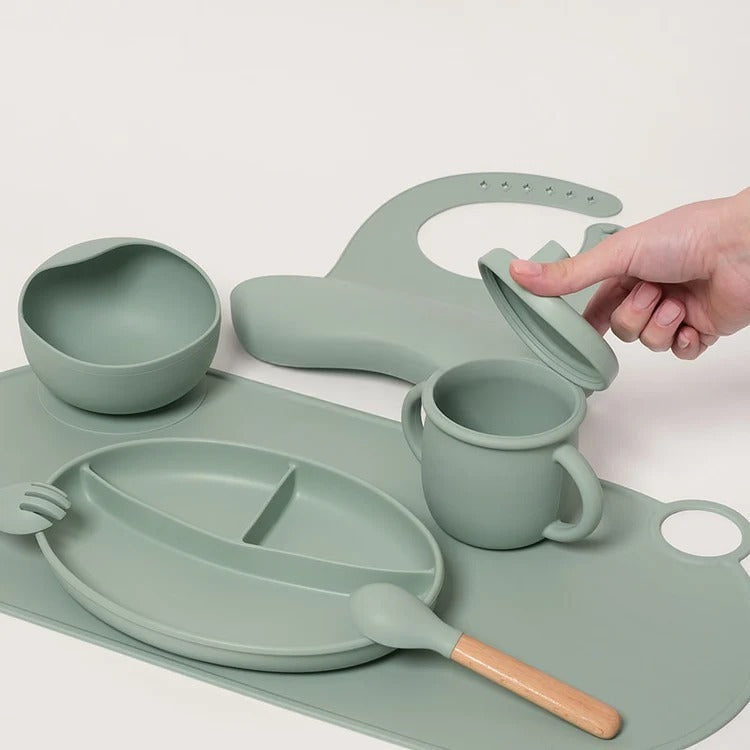 Montessori silicone tableware set for babies