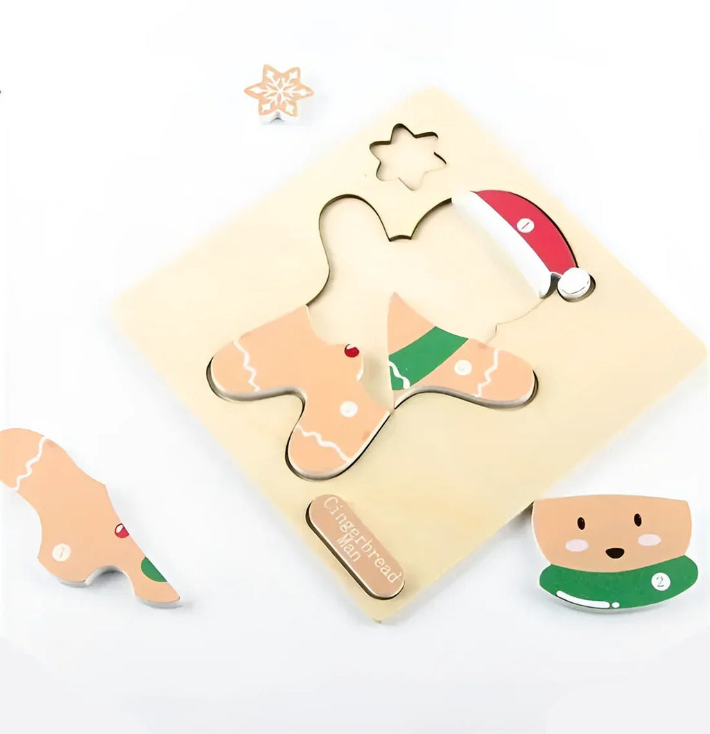 Set of 4 Montessori Christmas puzzles