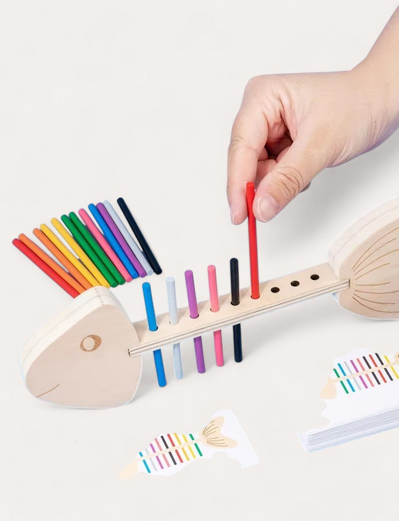 Montessori puzzle made from fish bones