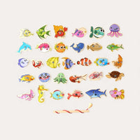 Montessori wooden fishing game