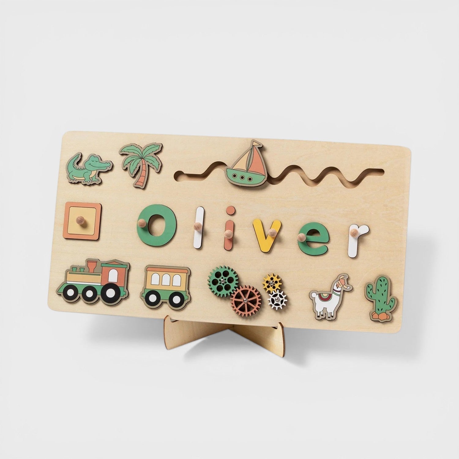 Individually designed wooden puzzle for toddlers