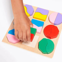 Montessori wooden shape matching board