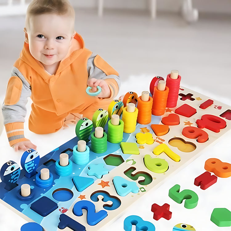 Montessori game: Fishing and Shaping