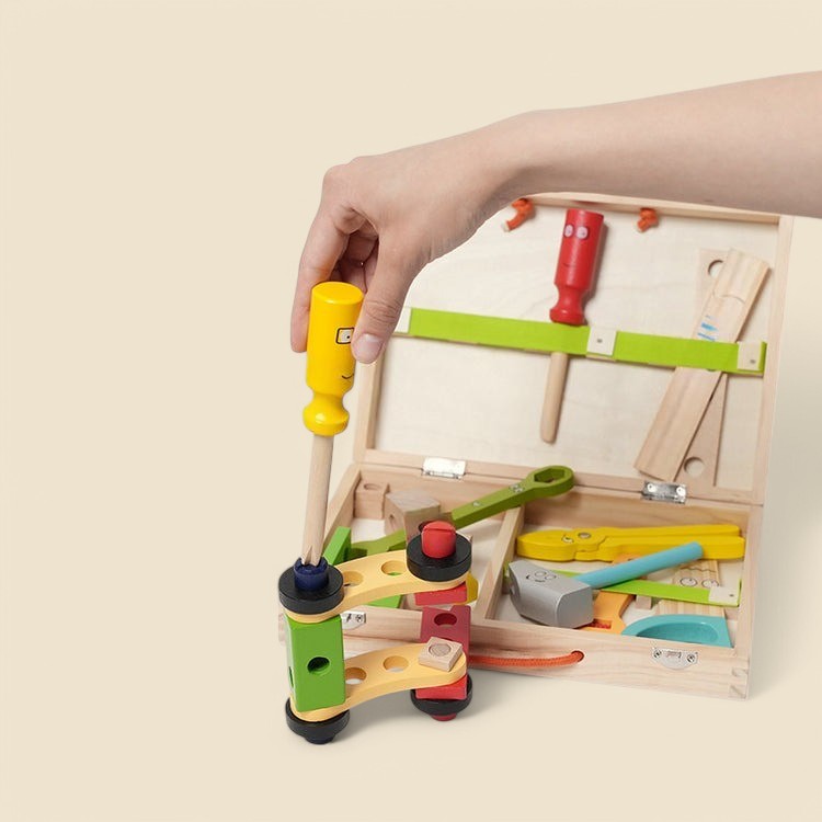 Montessori wooden toolbox