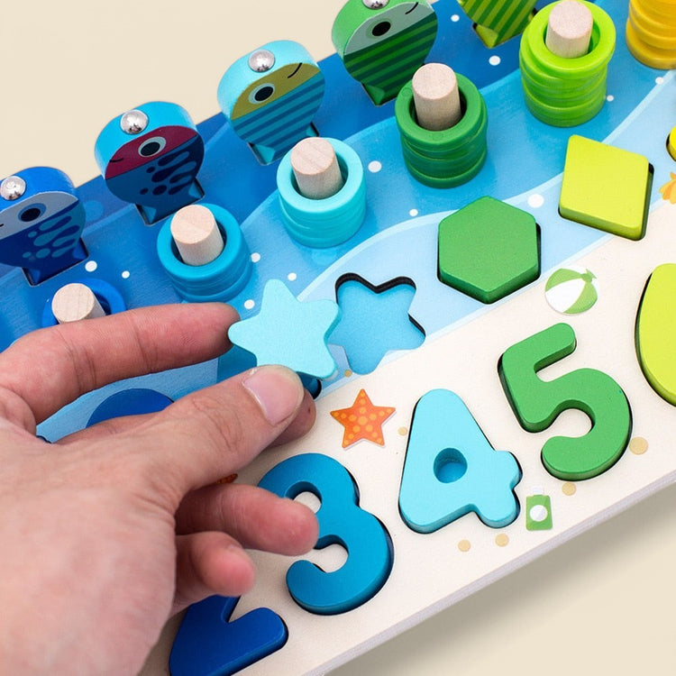 Montessori game: Fishing and Shaping