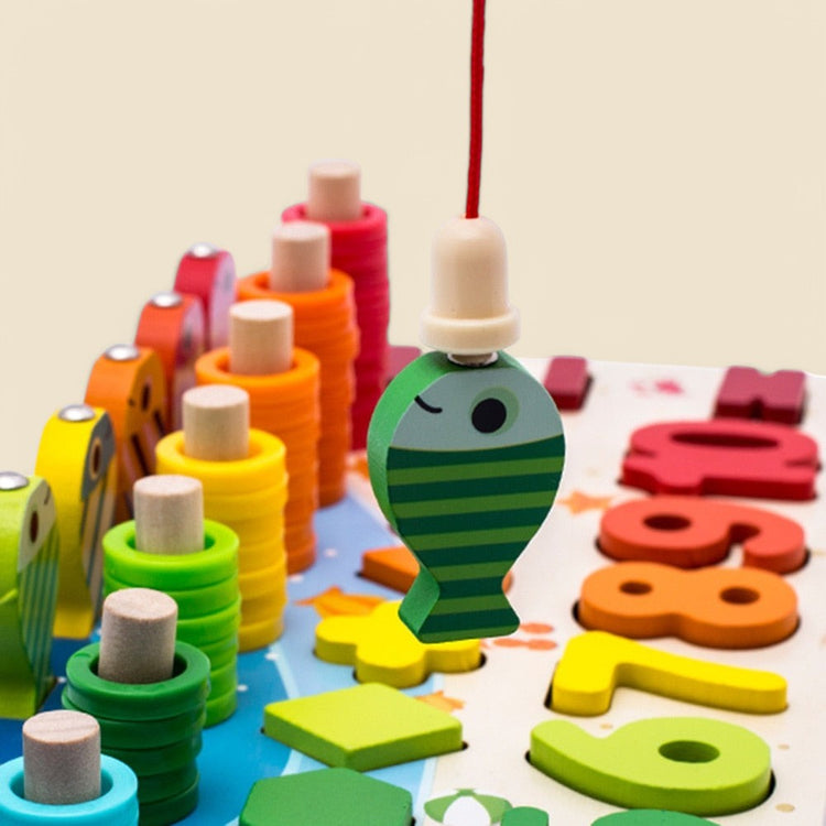 Montessori game: Fishing and Shaping